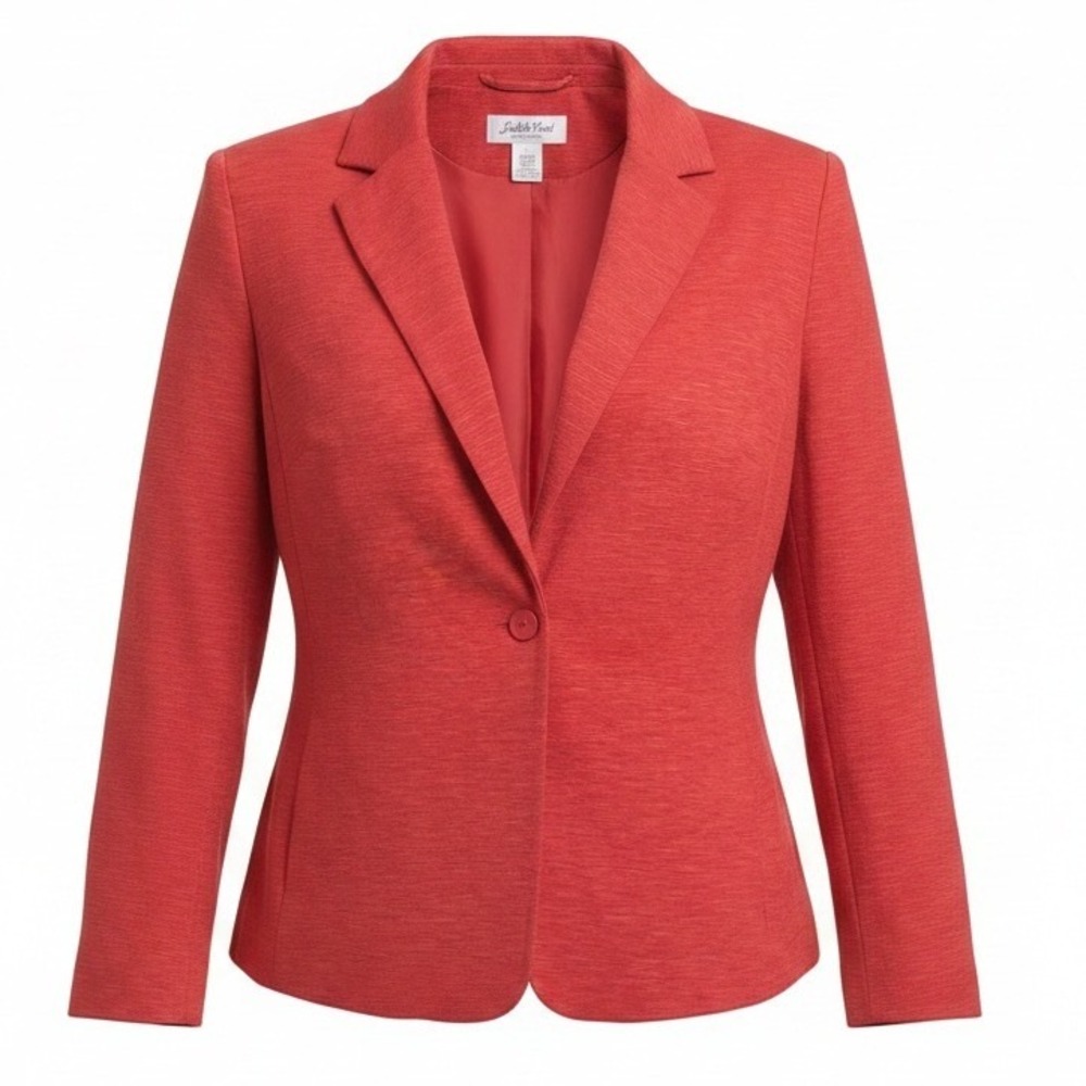 Vintage Judith Hart Collection Blazer Womens 6 Burnt Orange‎ Silk Linen Jacket